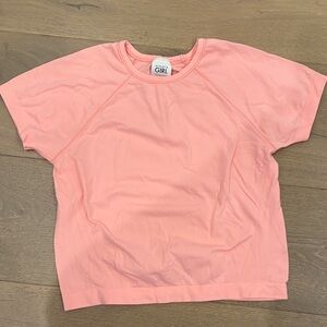 Athleta Kids Light Pink/orange Short Sleeve Tee